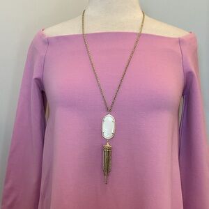 Kendra Scott Rayne Ivory Mother of Pearl Tassel Necklace